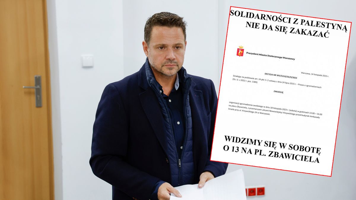 Rafał Trzaskowski zakazał marszu zwolennikom Palestyny