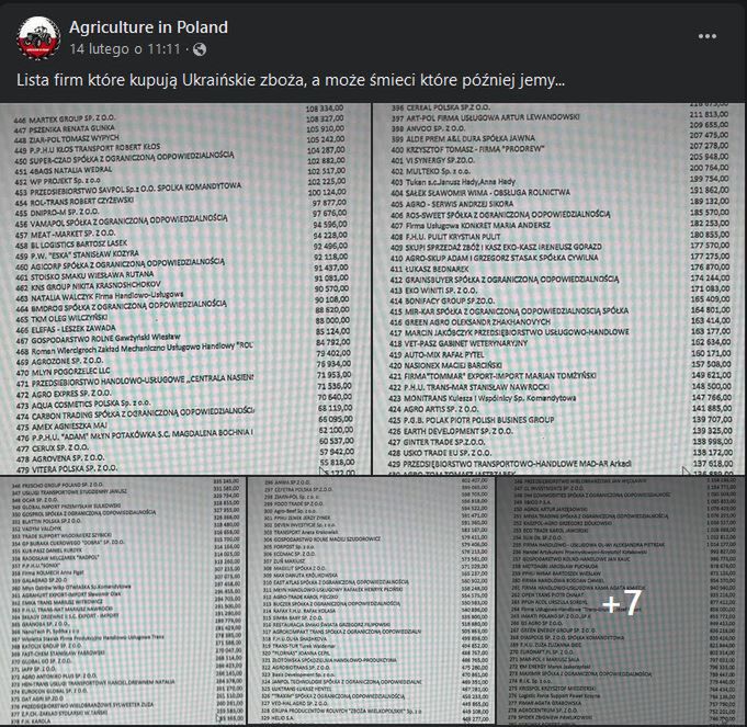 Lista firm, które mają kupować zboże z Ukrainy