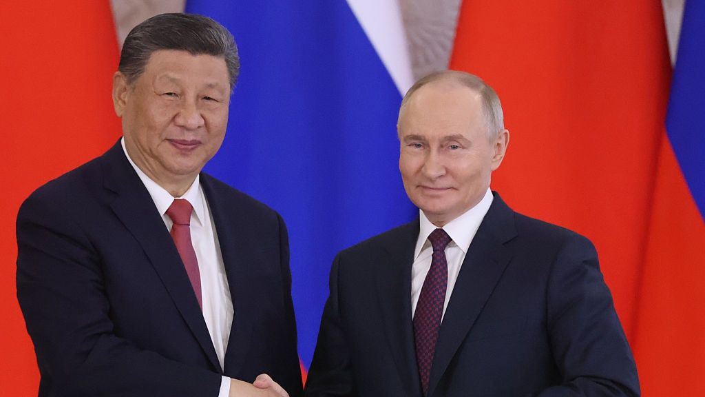Russian President Vladimir Putin Hosts Chinese President Xi Jinping In Moscow
MOSCOW, RUSSIA - MAY 8: (RUSSIA OUT) Russian President Vladimir Putin (R) shakes hands with Chinese President Xi Jinping (L) during their meeting at the Grand Kremlin Palace, on May 8, 2025 in Moscow, Russia. President Putin has welcomed Chinese Leader Xi Jinping to Moscow for a four-day visit centred around Russia's 'Victory Day' celebrations, commemorating the end of World War II. The trip marks Xi's eleventh trip to Russia since becoming president. (Photo by Contributor/Getty Images)
Contributor
bestof, topix