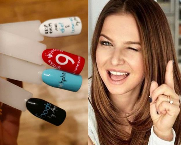 Lewandowska promuje swoje firmy... na paznokciach