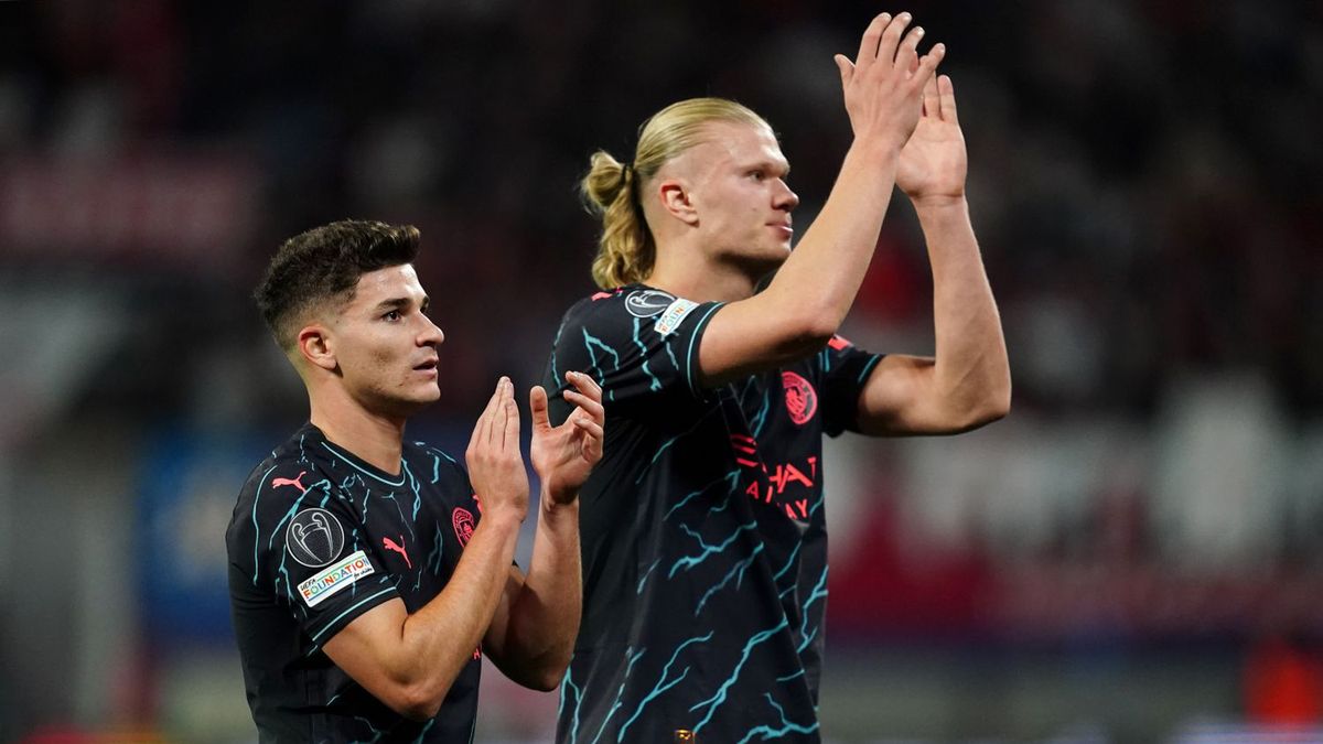 Getty Images / Nick Potts/PA Images / Na zdjęciu: Julian Alvarez (z lewej) i Erling Haaland (z prawej)