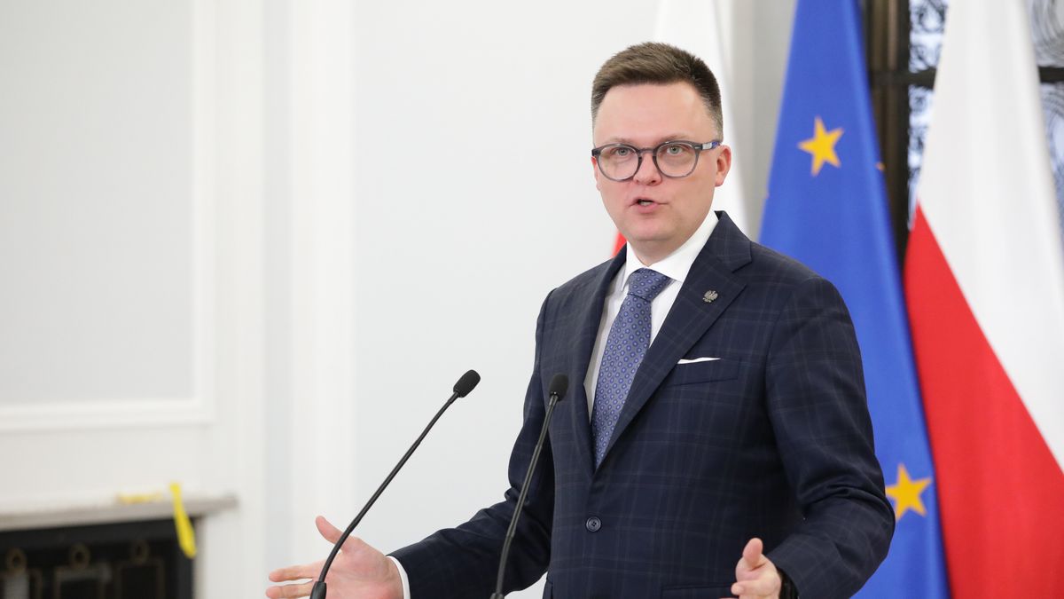 Warszawa, 05.12.2023. Marszałek Sejmu Szymon Hołownia podczas konferencji prasowej w Sejmie w Warszawie, 5 bm. (sko) PAP/Tomasz Gzell