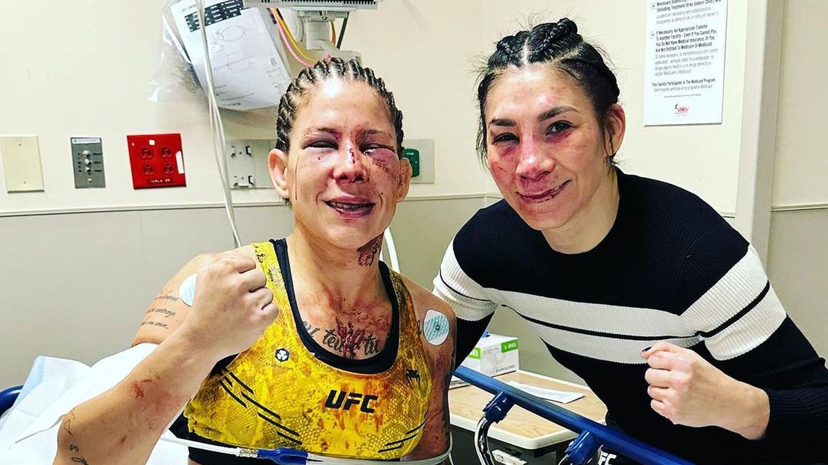 Irena Aldana i Karol Rosa po walce na UFC 296