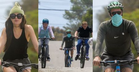 Dakota Johnson i Chris Martin korzystają ze słonecznej pogody na rodzinnej wycieczce rowerowej podczas kwarantanny (ZDJĘCIA)