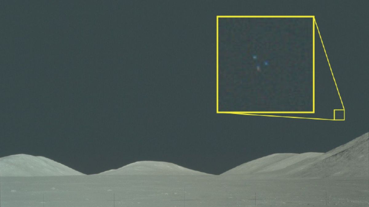 Trzy światła w trójkącie. Zdjęcie z misji Apollo 17