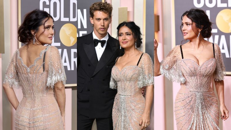 Złote Globy 2023. Salma Hayek olśniewa na czerwonym dywanie