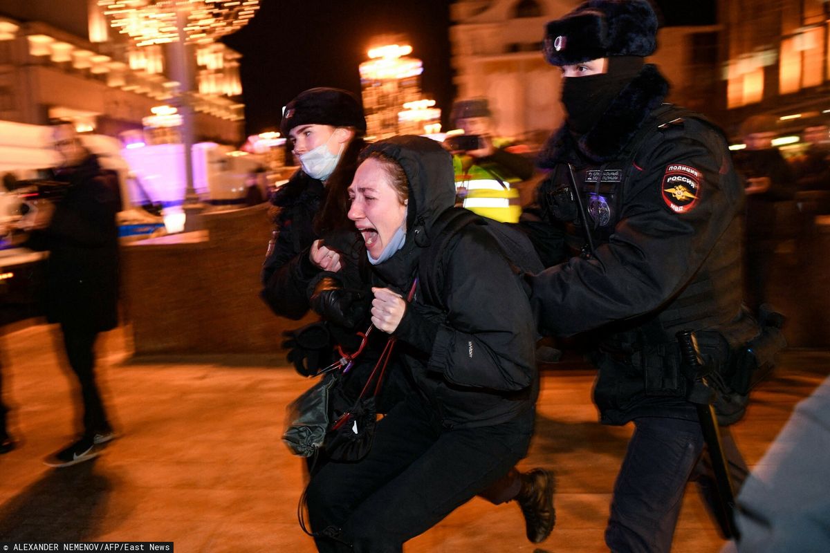 Antywojenne protesty w Moskwie 