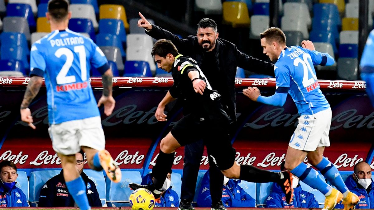 Piotr Zieliński w meczu Napoli - Spezia w Pucharze Włoch