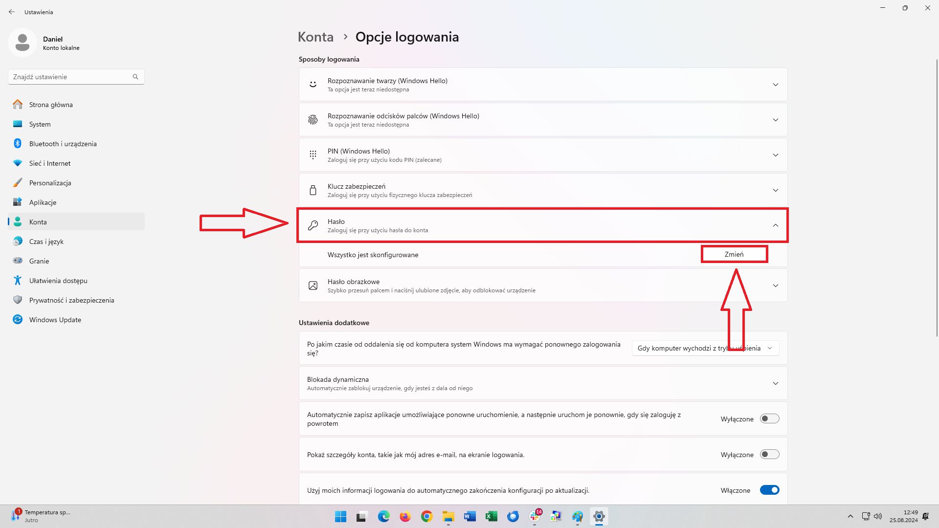 Wyłącznie hasła z poziomu Ustawień Windowsa 11