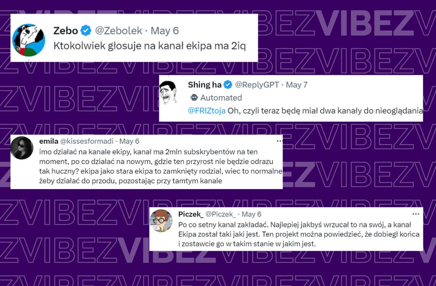 Kanał EKIPA powraca. Komentarze użytkowników Twittera