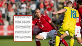 Eriksen zamieścił wpis po zasłabnięciu. "To była inna sytuacja"