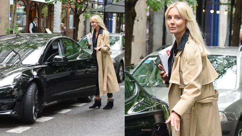 Agnieszka Woźniak-Starak przed studiem "Dzień dobry TVN"
