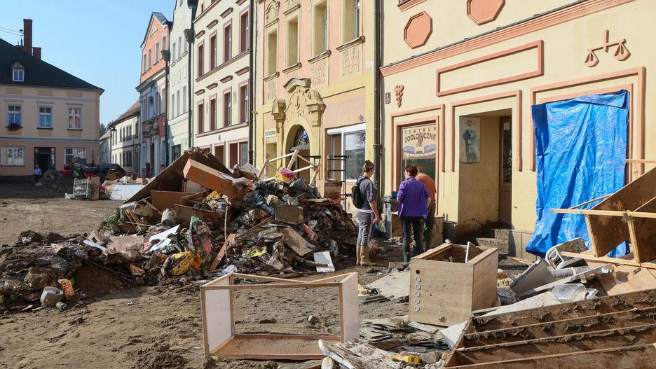 Lądek Zdrój po przejściu fali powodziowej