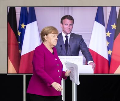 Odmrażanie gospodarki. Kanclerz Angela Merkel i prezydent Francji Emmanuel Macron: 500 mld euro na odbudowę Europy