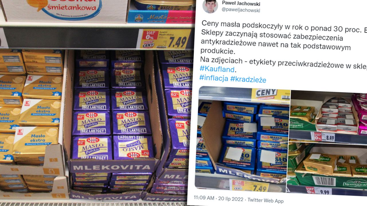 W sklepach na maśle pojawiły się... zabezpieczenia antykradzieżowe