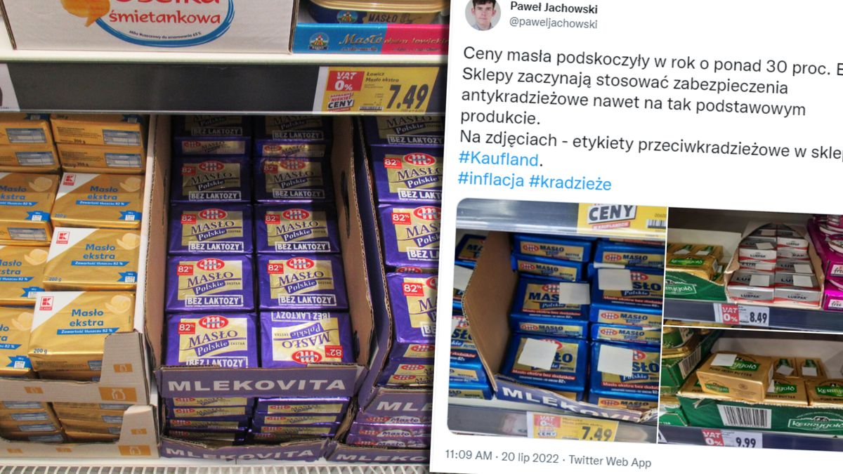 Zabezpieczenia antykradzieżowe na kostkach masła pojawiły się w sieci Kaufland