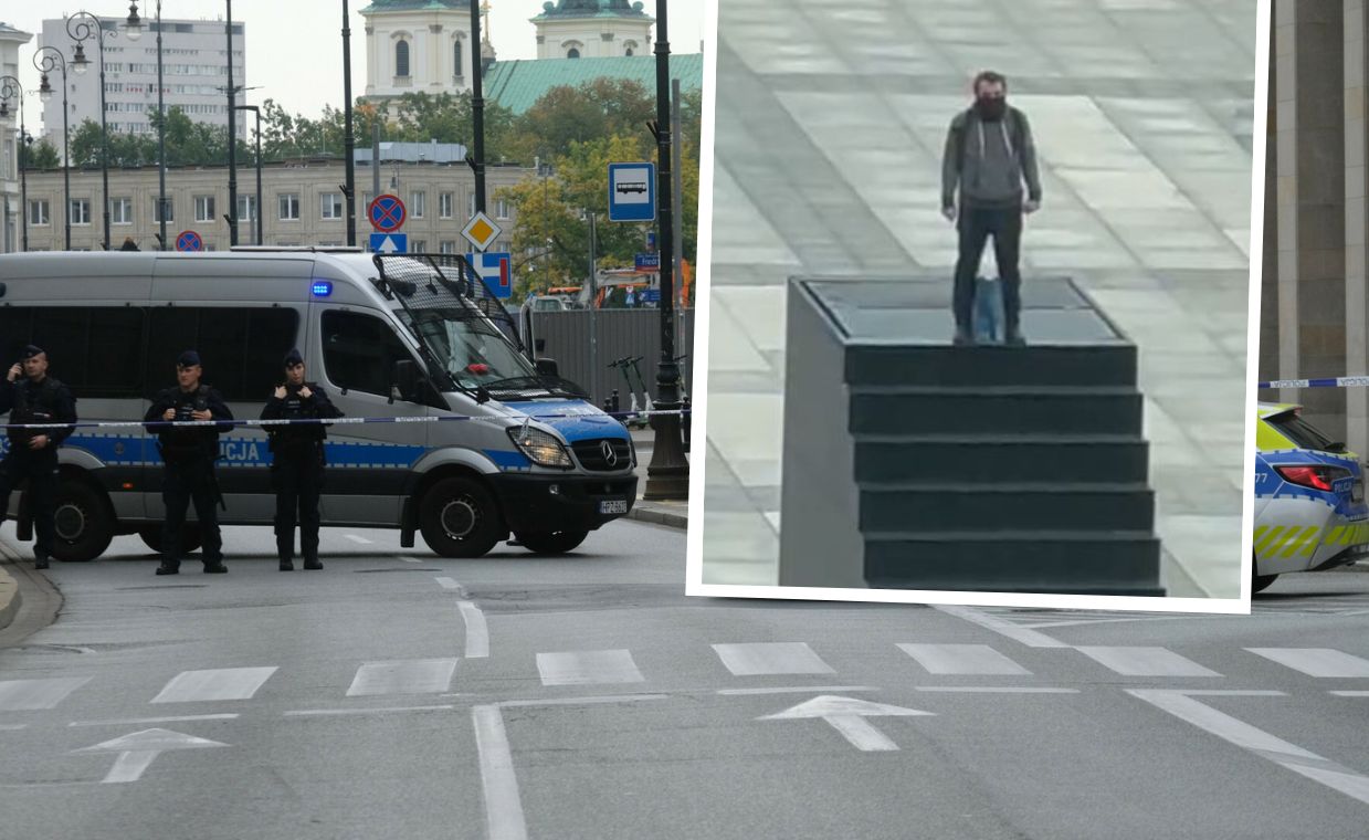 Wszedł na pomnik smoleński i groził wysadzeniem. Nowe informacje o mężczyźnie