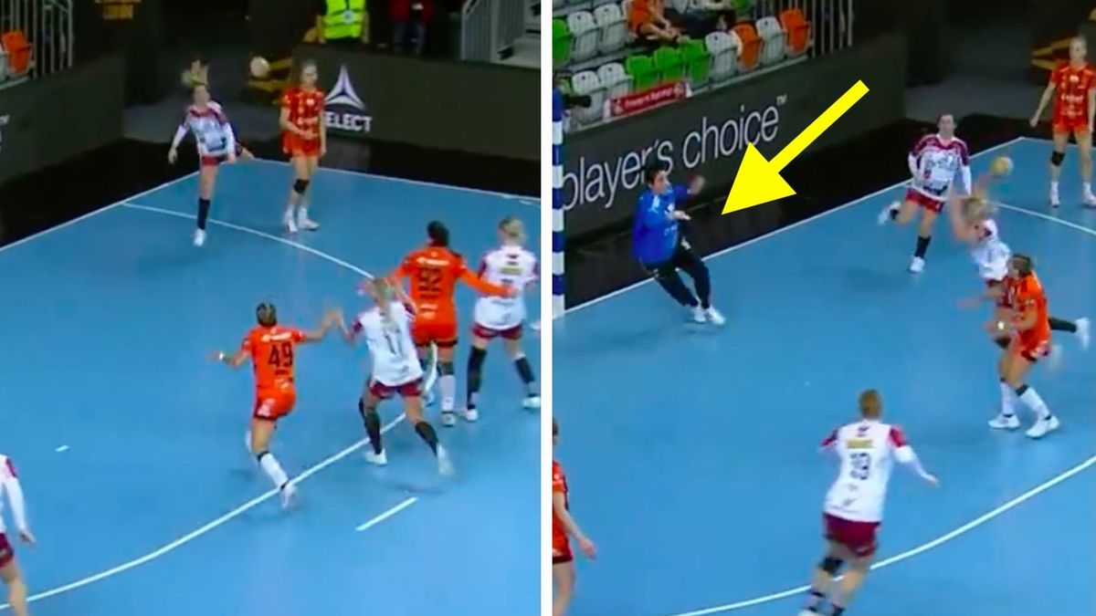 Twitter / EHF Champions League / Parada Moniki Maliczkiewicz z KGHM MKS Zagłębia Lubin