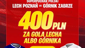 Bonus 400 zł za gola wybranej drużyny w meczu Lech - Górnik. Stawka tylko 2 zł!