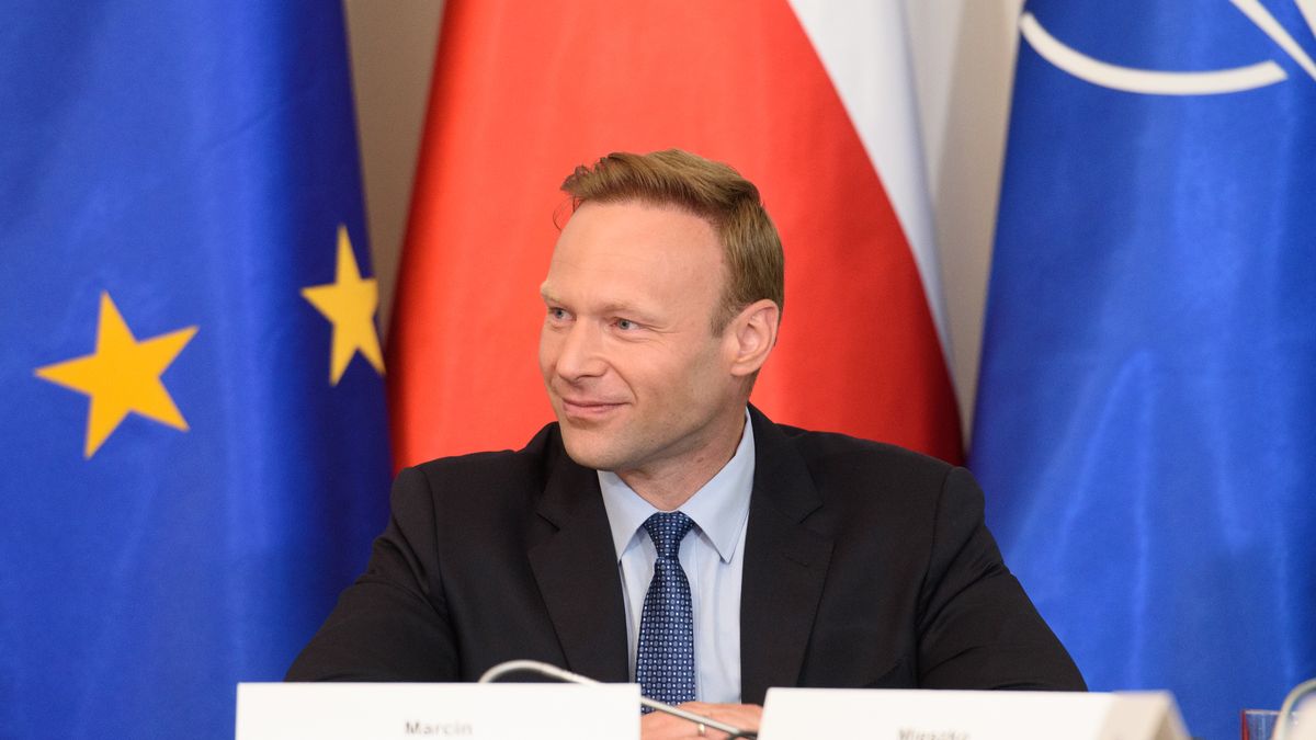 Secretary of State - Head of the Cabinet of the President of the Republic of Poland Marcin Mastalerek is being seen before the National Security Council gathering in Warsaw, Poland, on July 8, 2024. The President of Poland is holding a meeting with the National Security Council ahead of his flight to Washington, U.S., for the NATO summit that marks the 75th alliance's anniversary. (Photo by Aleksander Kalka/NurPhoto via Getty Images)