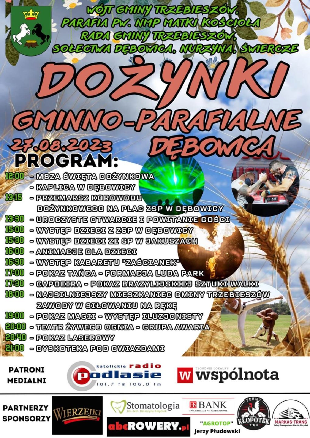 Dożynki w Dębowicy 2023 - plakat, program wydarzenia