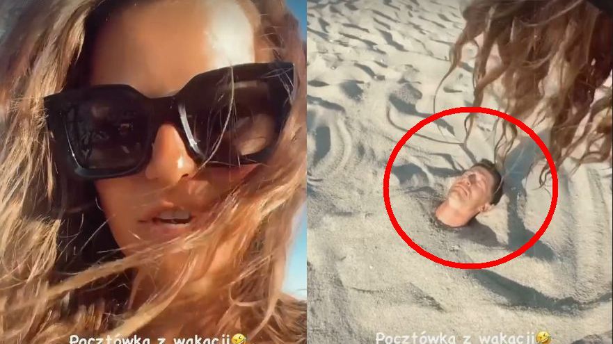 Zdjęcie okładkowe artykułu: Instagram / Anna Lewandowska / Na zdjęciu: Anna Lewandowska i Robert Lewandowski zakopany w piasku na urlopie