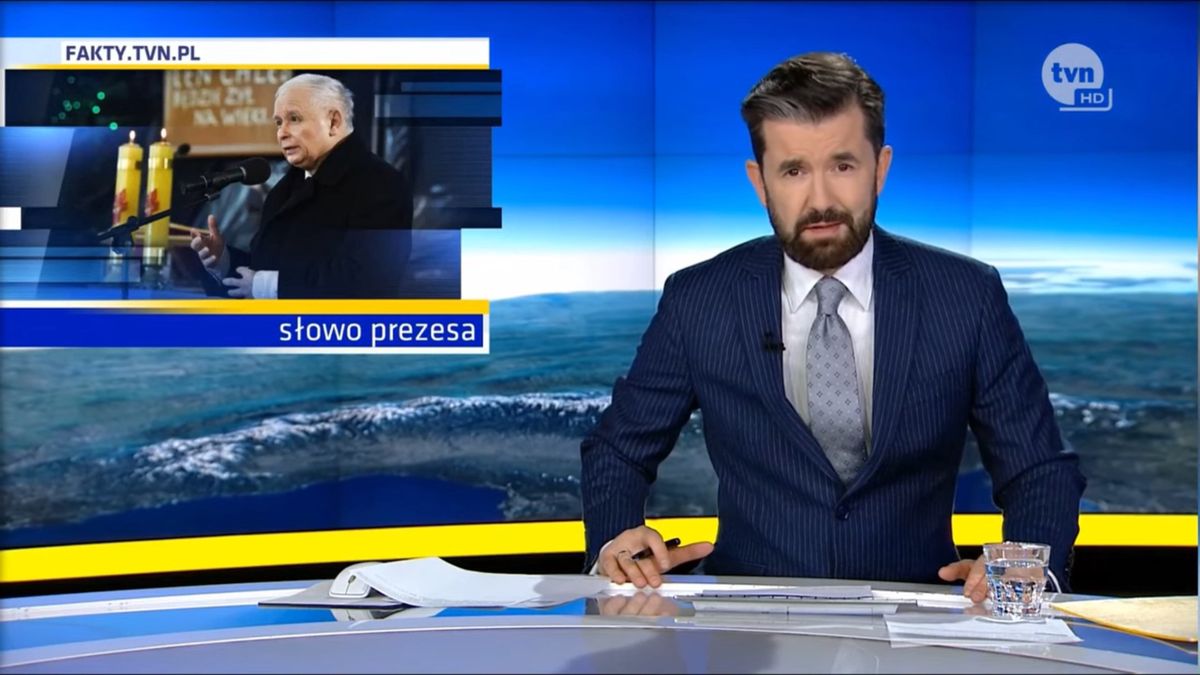 Redakcja "Faktów" TVN krytycznie oceniła wystąpienie prezesa PiS w kościele emitowane przez TVP.