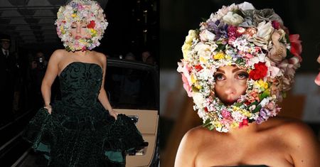 Gaga w... kasku z kwiatów (ZDJĘCIA)