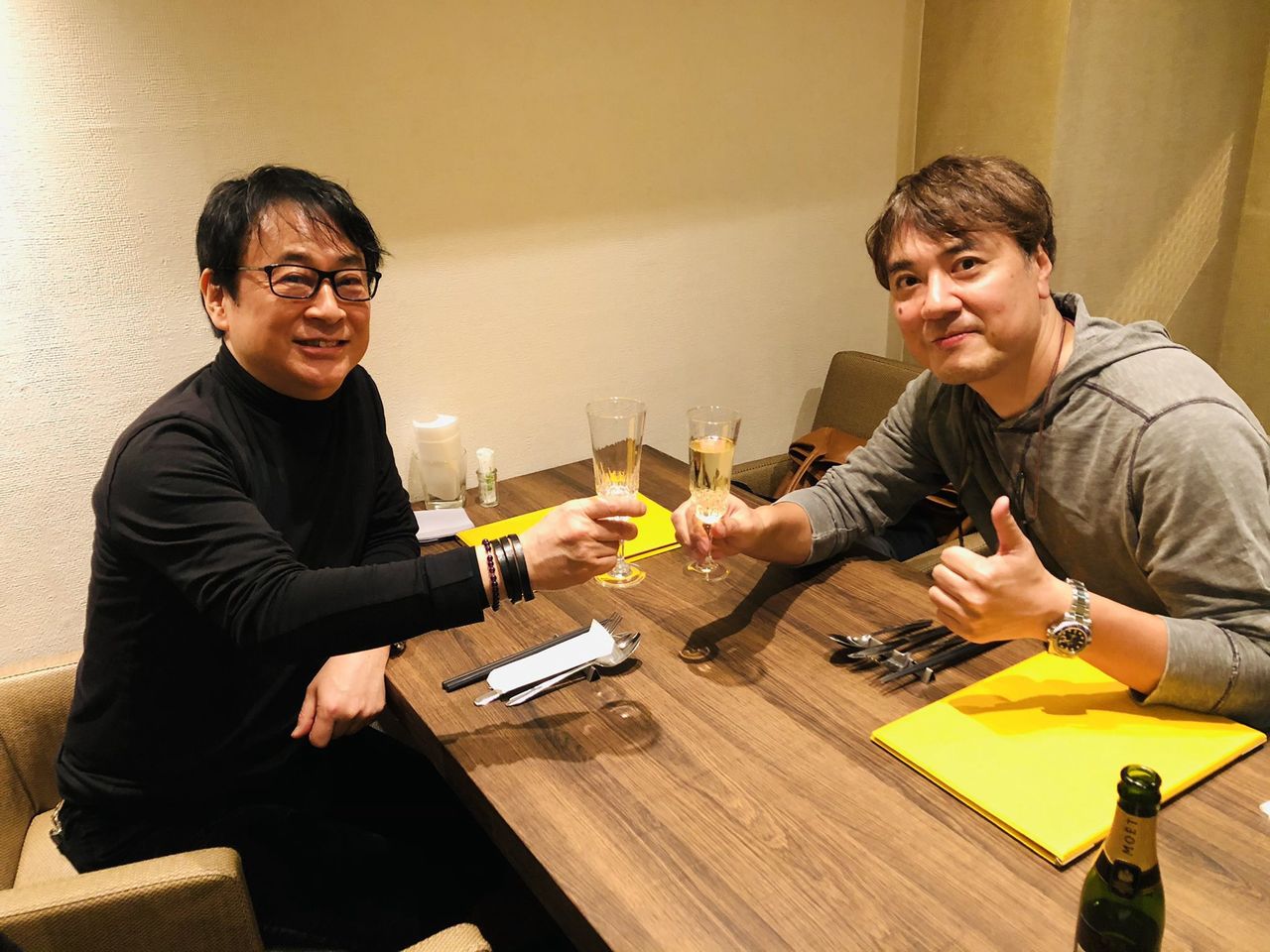 Od lewej: Noriyuki Asakura (kompozytor "Tenchu") oraz Masami Yamamoto.