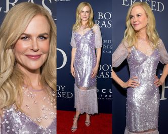 Promienna Nicole Kidman błyszczy w lawendowych cekinach