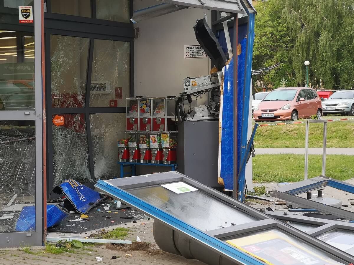 Nocny wybuch bankomatu w Stokrotce przy ul. Tatarakowej w Lublinie