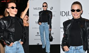 Anna Lewandowska w rockowej stylizacji melduje się na warszawskich salonach! (ZDJĘCIA)