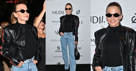 Anna Lewandowska w rockowej stylizacji melduje się na warszawskich salonach! (ZDJĘCIA)