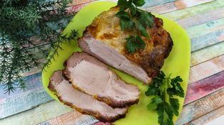 Pieczony schab w sosie musztardowo-miodowym