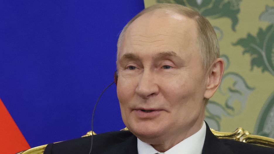 MOSCOW, RUSSIA - JUNE 23 (RUSSIA OUT) Russian President Vladimir Putin listens to interim Malian President Assimi Goita (not pictured) during their meeting at the Grand Kremlin Palace,  June 23, 2025, in Moscow, Russia. Republic of Mali's Junta Leader, General Assmi Goita is on a six-day official visit to Russia. (Photo by Contributor/Getty Images)