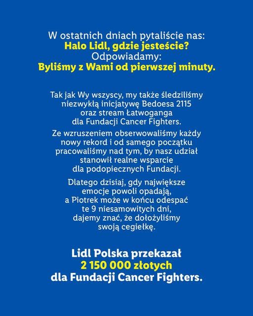 Lidl wsparł zbiórkę Łatwoganga