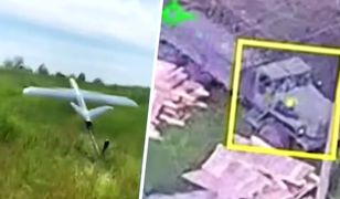 Polski dron w akcji na froncie. Celem rosyjska ciężarówka