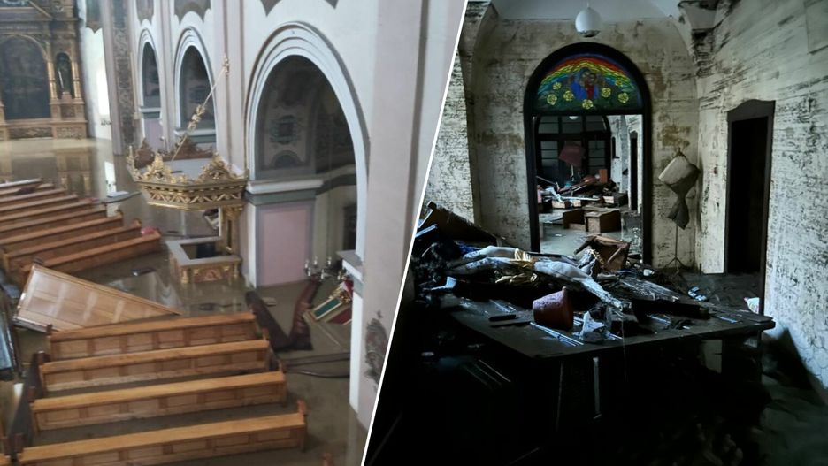 Zdewastowany kościół Franciszkanów