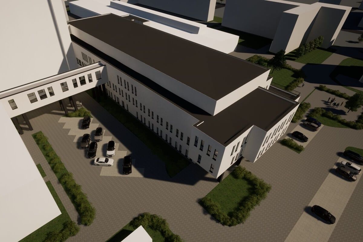Wizualizacja Bloku "S" w Wojewódzkim Szpitalu Specjalistyczny przy al. Kraśnickiej w Lublinie