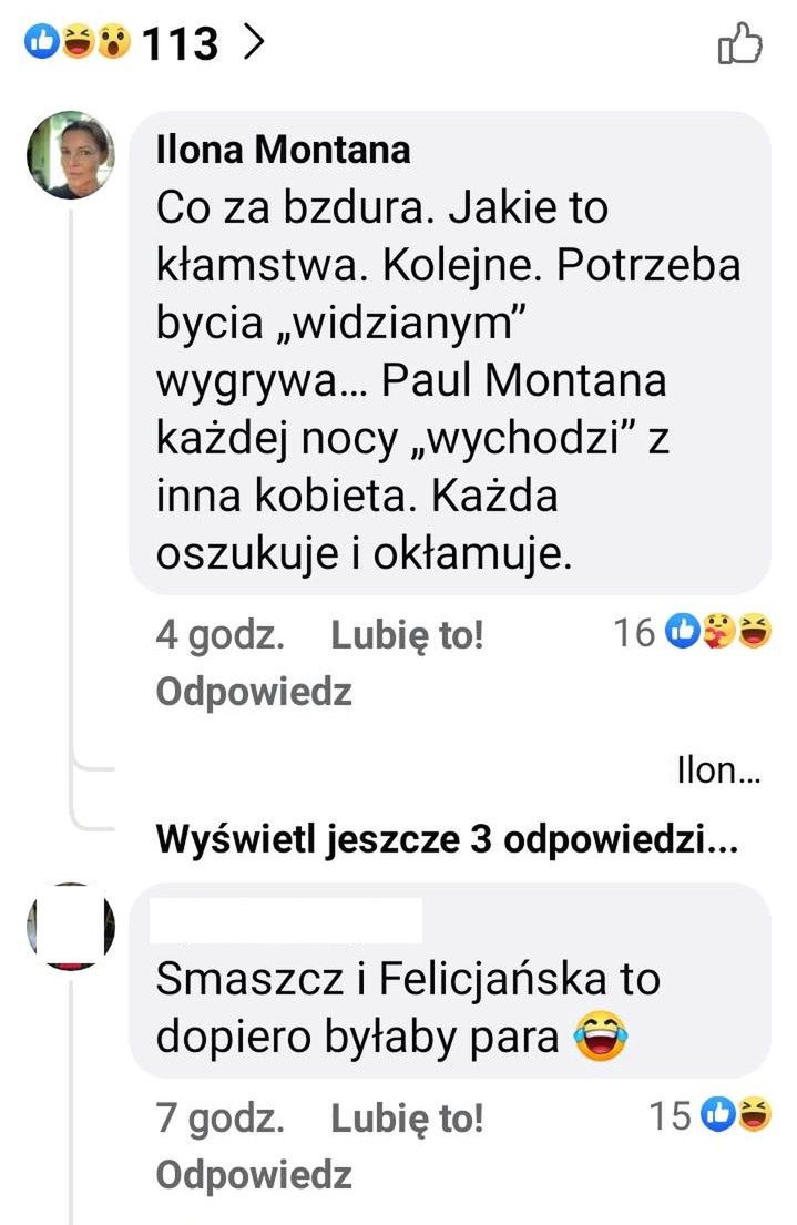 Ilona Felicjańska oburzyła się medialnym wyznaniem Paula Montany
