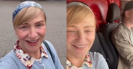 Żak w stroju Solejukowej nadaje z planu "Rancza". Pokazała Marianka