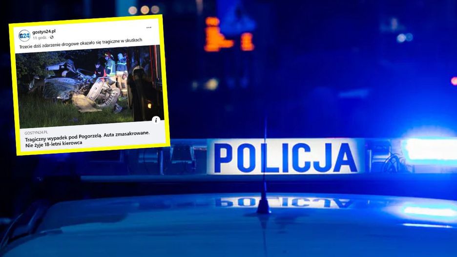Koszmarny wypadek na prostej drodze. Nie żyje 18-latek 