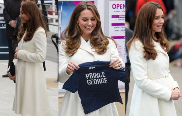 Kate Middleton w białym płaszczyku (ZDJĘCIA)
