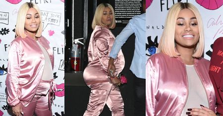 Ciężarna Blac Chyna w różowym komplecie (ZDJĘCIA)