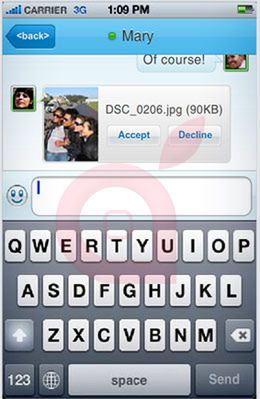 Screeny ze zbliżającej się aplikacji Windows Live Messenger dla iPhone'a