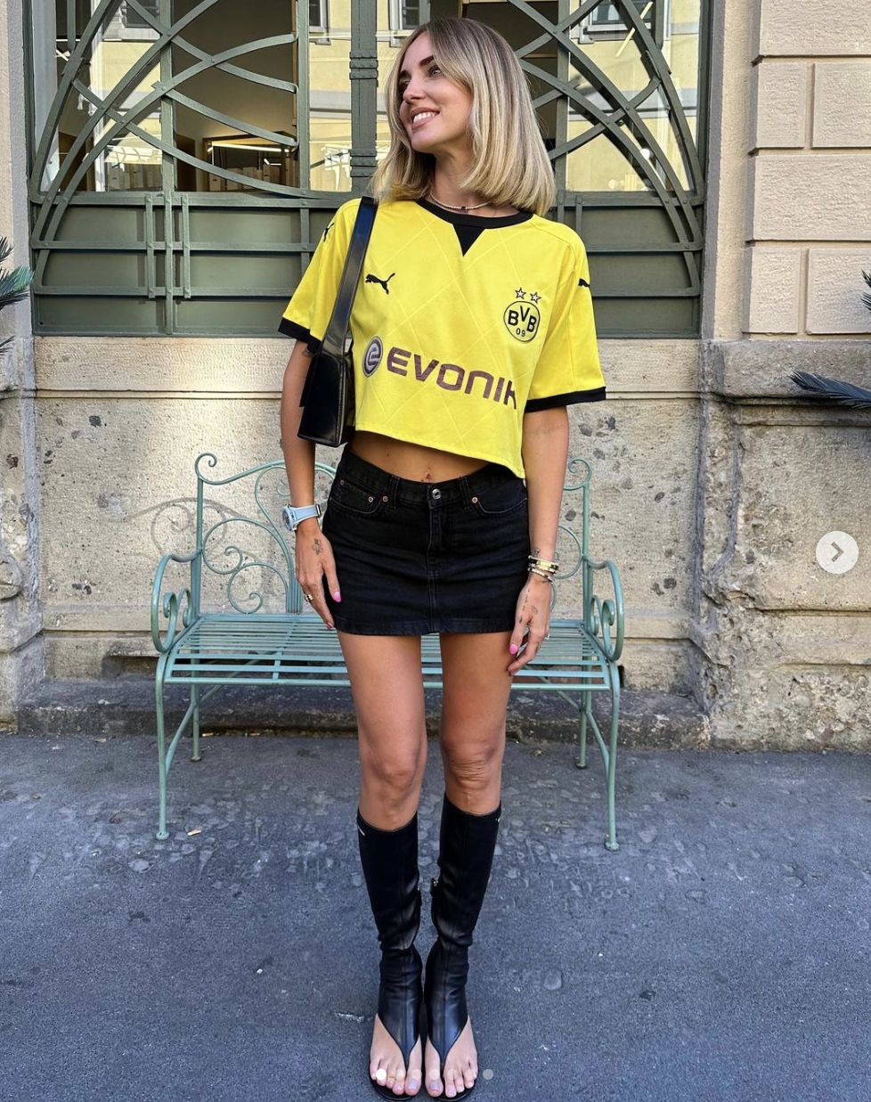 Chiara Ferragni w jeansowej spódnicy