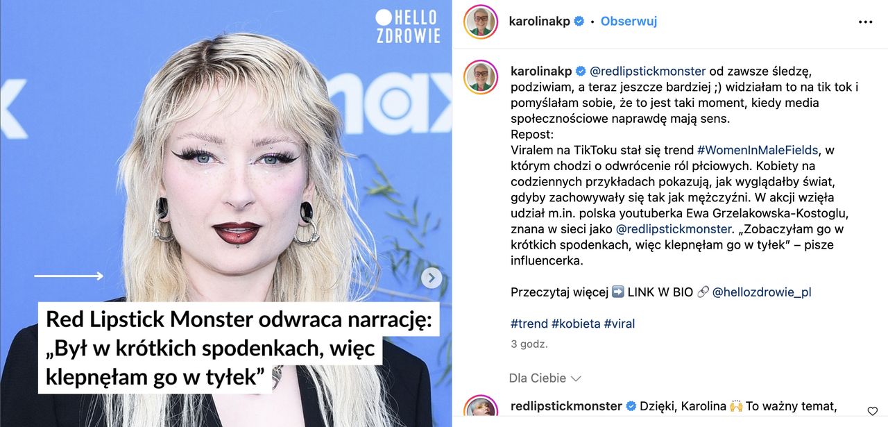 Korwin-Piotrowska z podziwem wyraziła się o akcji na TikTok-u