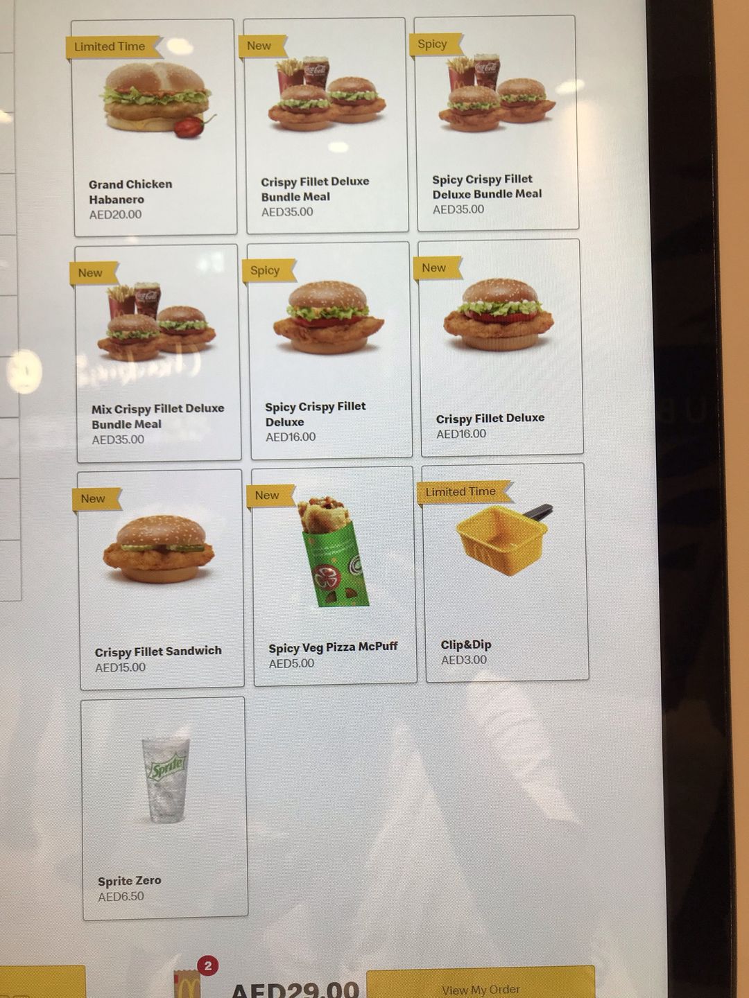 Cennik McDonald’s w Dubaju 