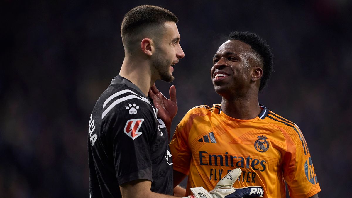 Getty Images / Pablo Rodriguez/Quality Sport Images / Na zdjęciu: Joan Garcia i Vinicius Junior