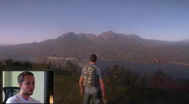 Fragment rozgrywki z H1Z1 wyjaśnia jak ścinać drzewa i zbierać deszczówkę